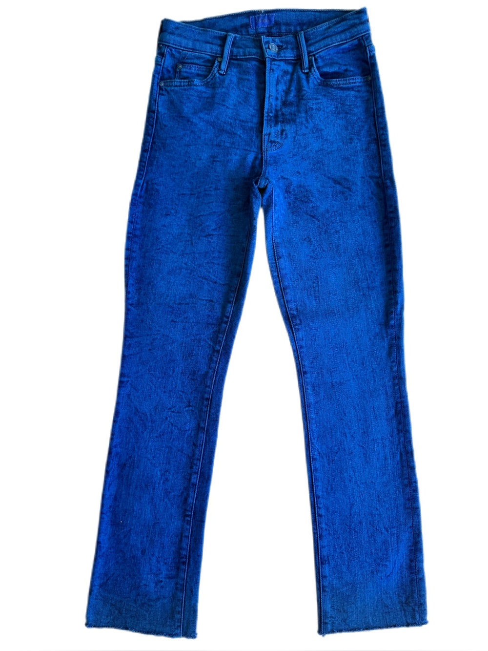 MOTHER The Rascal Ankle Fray Jeans Love On The Rocks Deep Ultramarine Size 25